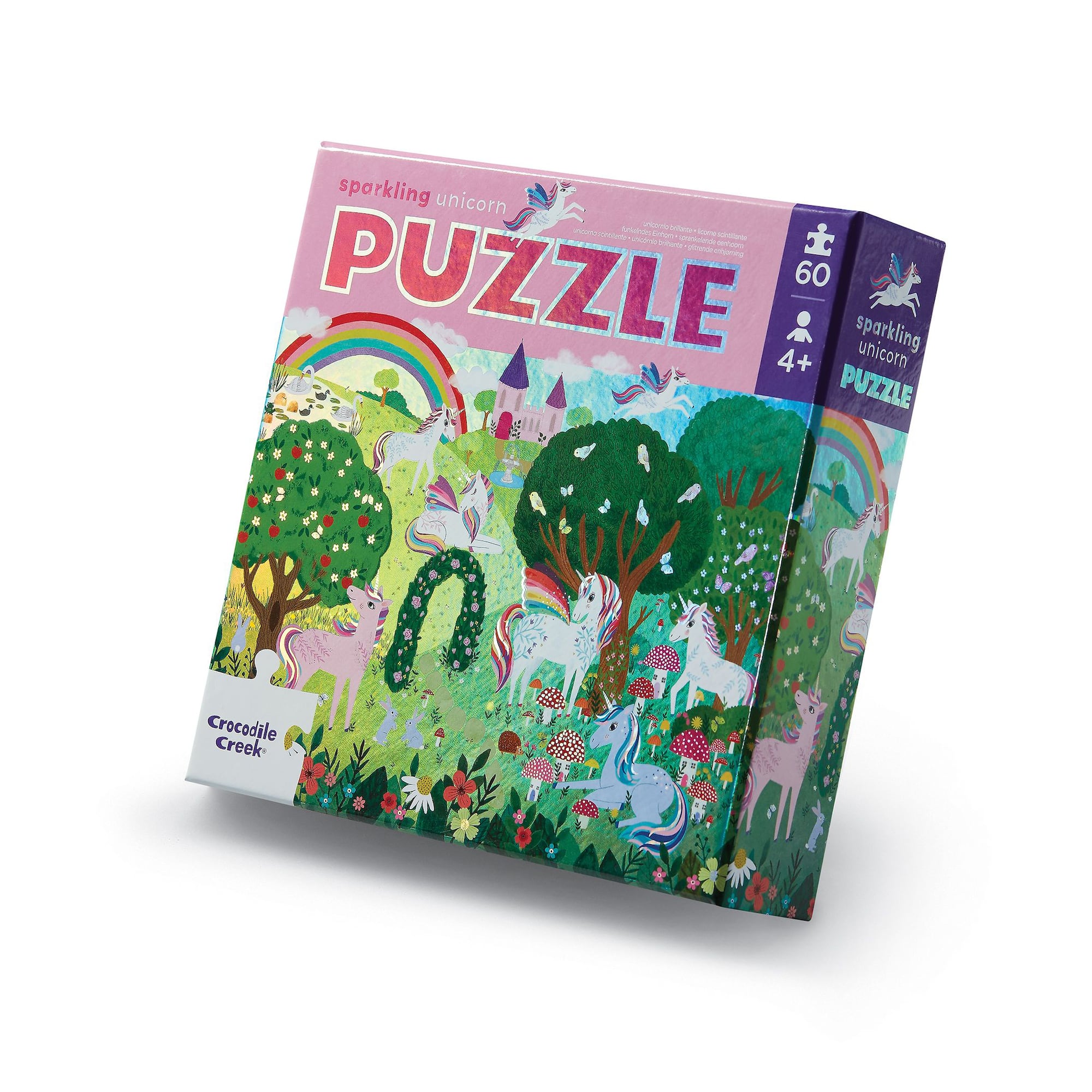 Sparkling Unicorn Holographic Foil Puzzle: 60 Pcs